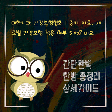 V2MID4579 대한치과 건강보험협회｜충치 치료 재료별 건강보험 적용 여부 5가지 비교